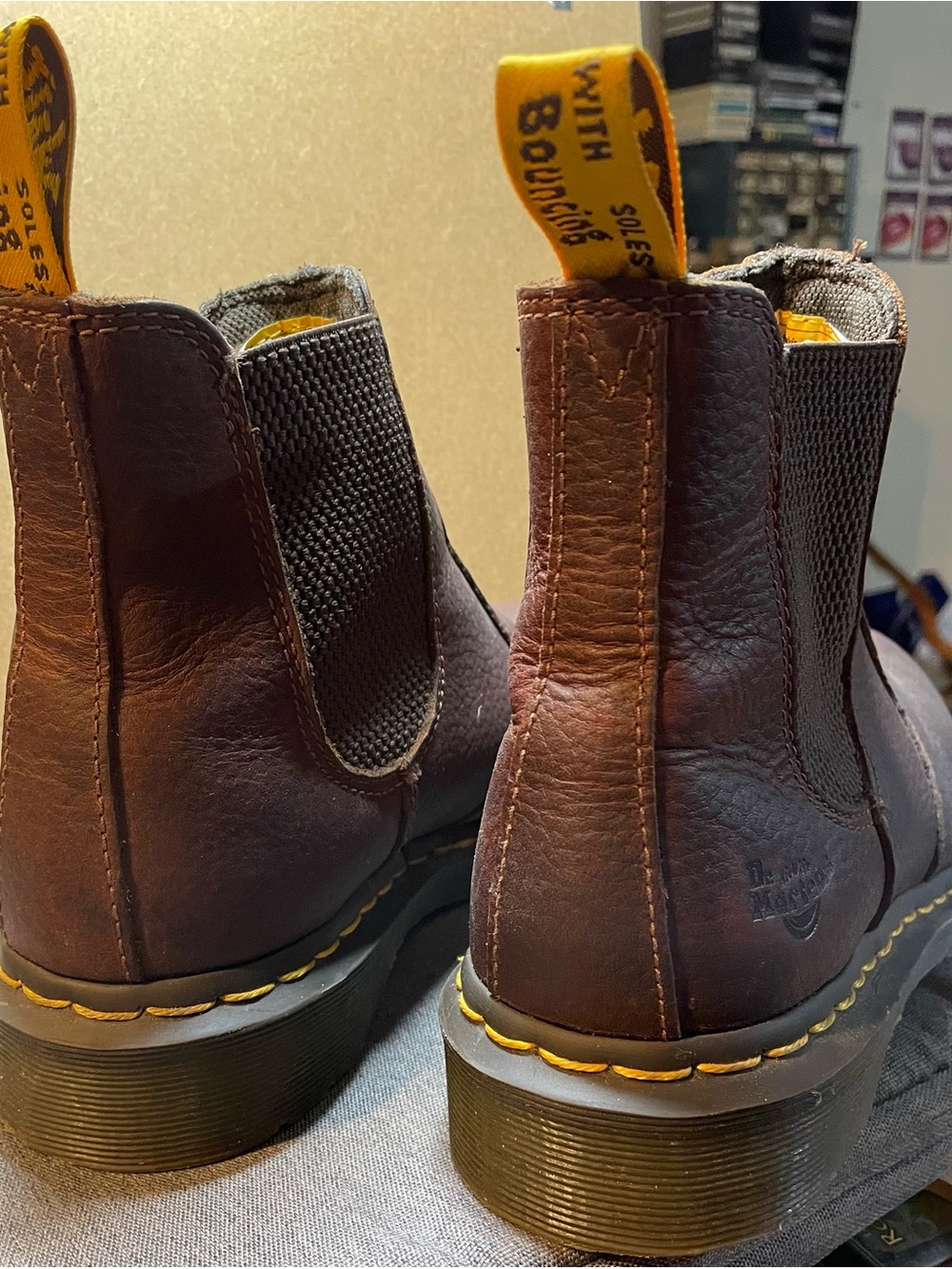 Dr. Martens Men’s Brown Leather Chukka Boots with Yellow Stitching - Picture 4 of 10